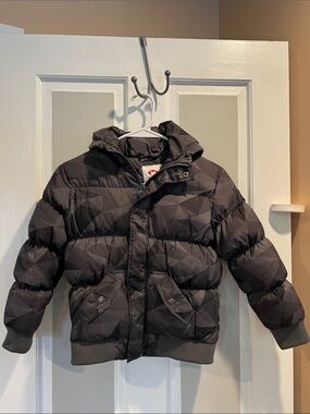 Appaman Boys' Dark Gray Winter Down Puffer Jacket with Hood